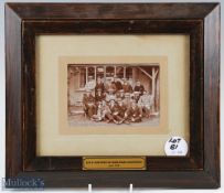 1910 Royal North Devon Golfers outside the clubhouse at Budleigh Salterton c1910 with a full typed