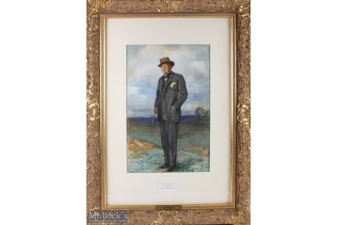 Clement Flower British Artist - "Thomas Lister 4th Baron of Ribblesdale - Captain of Sandy Lodge GC - Image 1 of 3