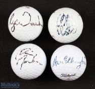 Collection of USA Major Golf Winners signed golf balls (4) - to include Tiger Woods, Phil Mickelson,