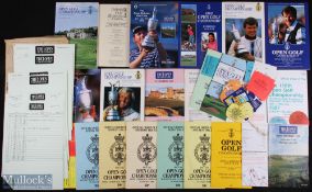 1988-1998 Open Golf Championship Programmes, score cards, tickets, to include 1988 Royal Lytham & St