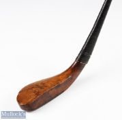 Early McEwan longnose light stained fruit wood play club c1865 - heads measures 5.75