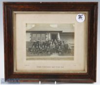 1909 Troon Merchants' Golf Club Members sepia photograph - comprising 35 members standing and seated