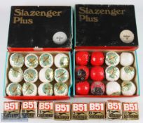 32x Slazenger Plus + B51 wrapped golf balls in the original box 2x 12 Dunlop golf ball boxes and