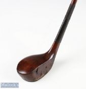 c1900 Tom Morris hybrid style late scared neck spoon with full brass sole plate fitted with original