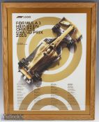 2019 F1 Formula 1 Heineken China Grand Prix Framed poster. A limited edition of the 1000th Grand