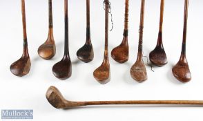 10x Various Golf woods - featuring Anderson & Sons Edinburgh brassie, W Brown Glasgow, with many