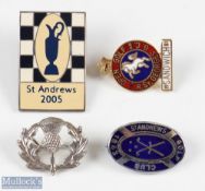 Collection of golfing pin badges (4) - St Andrews Golf Club (Est 1893) silver plate and enamel