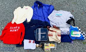 A Collection of Motorsport F1 Bags, Coat, Sweatshirts, T Shirts Flags, to include 1991 Japan Grand