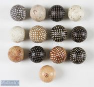 12 various rubber core used square mesh and dimple golf balls to include Joker, Silver King,