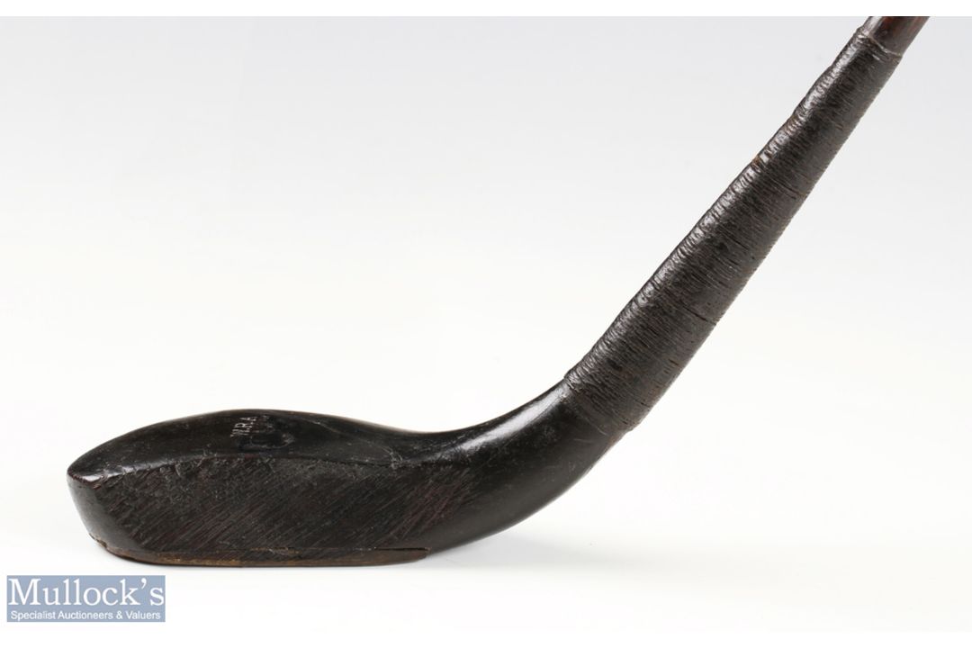 Indistinctly stamped makers mark (---nn) dark stained short spoon c1885 - together with owners - Image 2 of 3