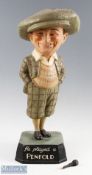 Original Penfold Man Advertising Golfing Figure with detachable pipe, with gap in legs, on square