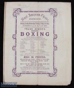 Rare and Scarce 1888 Boxing Programme at Royal Aquarium Theatre Westminster dated 3-8th December