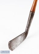 Early R Forgan & Son St Andrews smooth faced thick blade guttie golf ball era driving cleek with