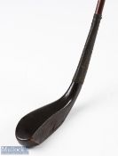 Early J (Jamie) Anderson longnose scare head dark stained beech wood curved faced long spoon golf