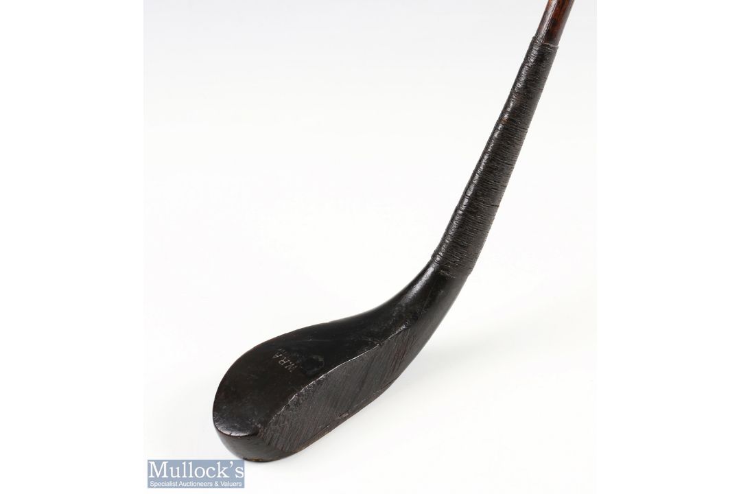 Indistinctly stamped makers mark (---nn) dark stained short spoon c1885 - together with owners - Image 1 of 3