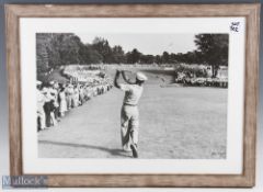 Ben Hogan - 1950 Merion US Open Golf championship iconic photograph poster - 1 iron shot to the 18th