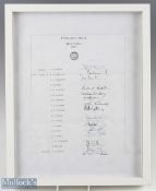 1981 England Tour of West Indies Autographed Team Sheet features Botham, Willis, Boycott, Gooch,