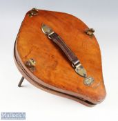 c1900 Geo G Bussey & Co London Tennis 4 Racket Press, a pear shade press made of mahogany to hold