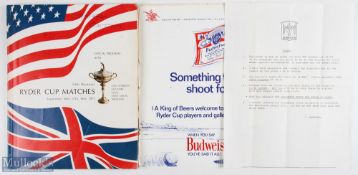 1971 Ryder Cup Signed Golf Programme played at Old Warson Country Club USA - signed by both teams to