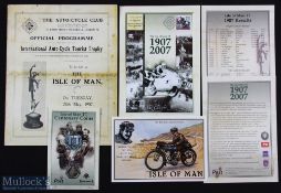 Reproduction 1907-2007 The Isle of Man TT programme with 100 centenary 2007 - 50 pence coin with