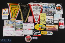 1970s-2000s Formula 1 & Motor Sport Tickets, Programmes, pennants, stickers a mixture of motor sport