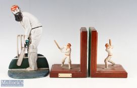 W G Grace Cast Iron Doorstop, 25cm tall made Midwest Importers, plus a pair of Marylebone CC