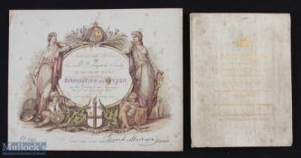 Concert In the Guildhall, London. Ornate Souvenir Invitation Ticket 1862. Fine multi-coloured