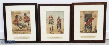 5x Early Humours Military Prints by Harry Payne of the Welsh Fusiliers, Levee Day St James, one o'