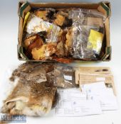 Large Quantity of Fly-Tying Feathers, Capes and Furs mostly loose unbranded with a bag of smaller