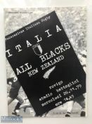 Sought-after 1979 Italy v N Zealand Rugby Programme: From game played at Rovigo, popular when found.