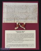 Vennington & Whitton - Shropshire - Medieval Deed 1412 - a fine medieval deed being a grant by