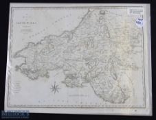 Map of South Wales 1805 - engraved by J Cary and published by John Stockdale, dated 26th March 1805