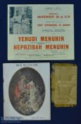1938-39 Yehudi Menuhin Concerts: Yehudi Menuhin at Royal Albert Hall. March 20th, 1939 Programme -