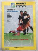 Scarce RWC 1991 qualifying Rugby Tourney Programme: Played in 1990 between Italy, Holland, Romania