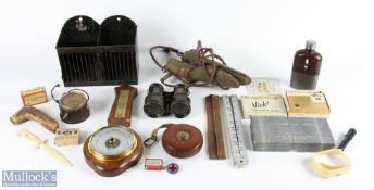 Period Collectable Lot to include a Victorian Postal Delivery japanned tin holder, S Davies Strand