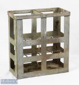 Advertising Petrol Essolube Galvanized Bottle Crate Rack Carrier Garage Shop - up to 8 bottle rack