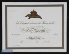 Hawaii - Invitation Card by The King of Hawaii c1880s - Invitation by His Majesty to reception at