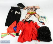 1983 Mattel He- Man Vintage Dress Up Costume Cloths to include a He-Man nylon cape, Skeletor