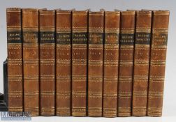 1861-1867 Baily's Magazine Sports and Pastimes Books 10 Volumes - features volumes 3-12, various
