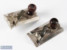 2x Record Wood Working Tool No 2506 side rebate plane with fence and original blades, one has its