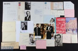 Entertainment collection of signed pieces including: Johnny Ray, Hoagy Carmichael, Alan Jay