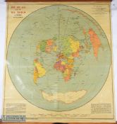 The Air Age Map of The World Centred on London compiled by the British Overseas Airways Corporation,