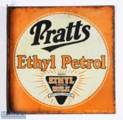 A Fine Advertising Enamel Sign - Pratts Ethyl Petrol, double sided wall mounted sign, in condition