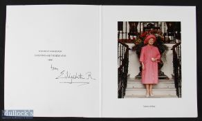 Royalty - Autograph - Queen Elizabeth The Queen Mother - Christmas Card for 1989 featuring a