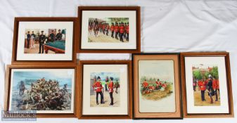 British Military Prints, to include 5x modern prints by Ernest Ibbetson, an 1892 Supplement to the