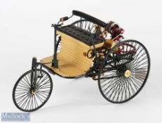 Franklin Mint Diecast Mercedes Benz Motor Wagon 1886 with a glass display case and original swing