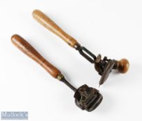 Wood Working Tool Stanley No. 70 No. 82 Box Scraper Tools, both with original blade wooden handles