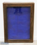 Large Oak Shop Display Cabinet used for displaying shirts, fabric backing but could be used as a