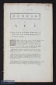 Cheswardine - Shropshire 1796: Original private Act of Parliament for Dividing, Allotting and
