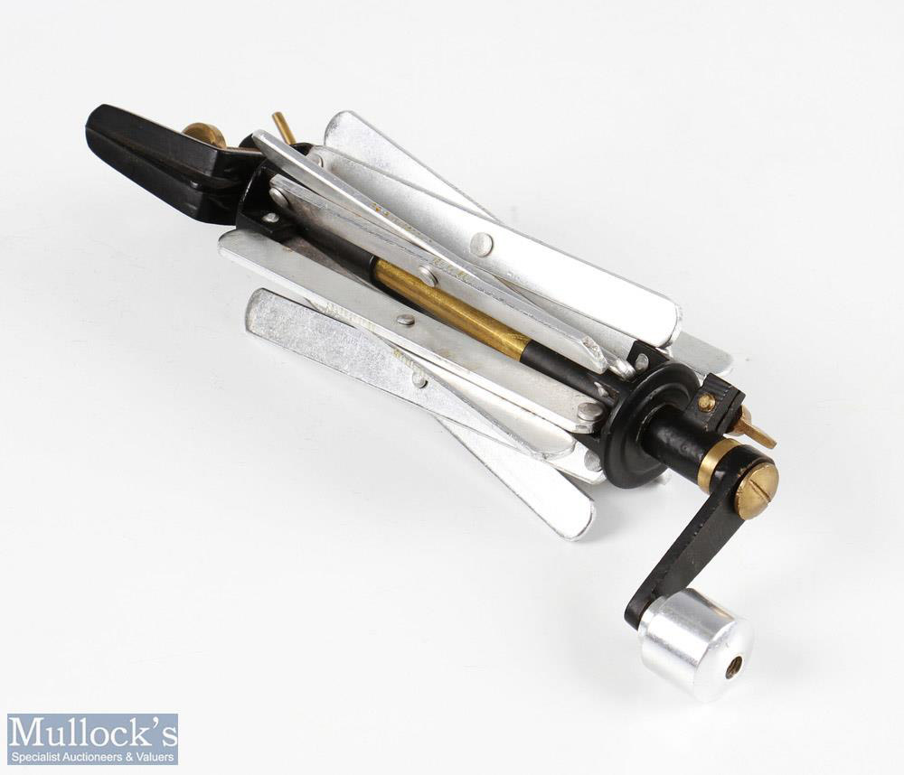 Farlow's style Sextile line dryer with brass clamp, brass and alloy structure, appears in good - Image 2 of 2
